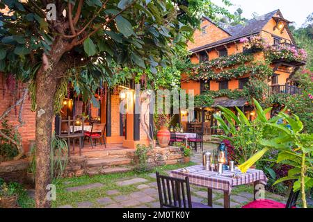 Nepal, Nuwakot, umweltfreundliche Lodge die berühmte Farm, renoviert auf einer alten Farm Stockfoto