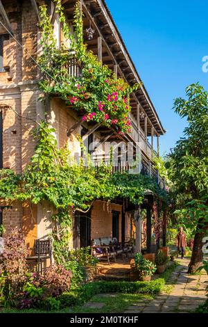 Nepal, Nuwakot, umweltfreundliche Lodge die berühmte Farm, renoviert auf einer alten Farm Stockfoto