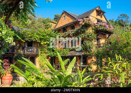 Nepal, Nuwakot, umweltfreundliche Lodge die berühmte Farm, renoviert auf einer alten Farm Stockfoto