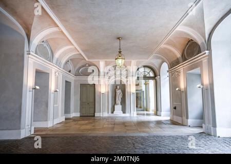 Eingangshalle, Foyer, Residenz, Promenade, Ansbach, Bayern, Deutschland Stockfoto