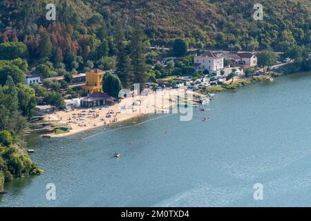 Fluvial Beach von Alamal auf dem Fluss Tejo, Alto Alentejo, Gaviao, Portugal Stockfoto