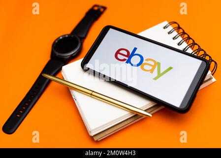 Polen. 07.. Dezember 2022. In diesem Foto ist das eBay-Logo auf einem Smartphone zu sehen. Kredit: SOPA Images Limited/Alamy Live News Stockfoto