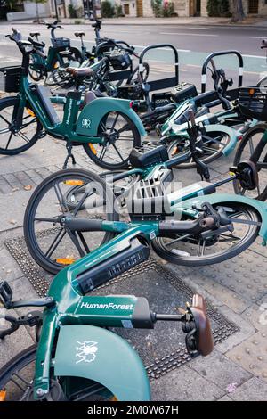 Eco-Fahrradverleih in South London, England, Großbritannien Stockfoto