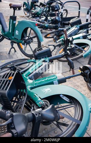 Eco-Fahrradverleih in South London, England, Großbritannien Stockfoto