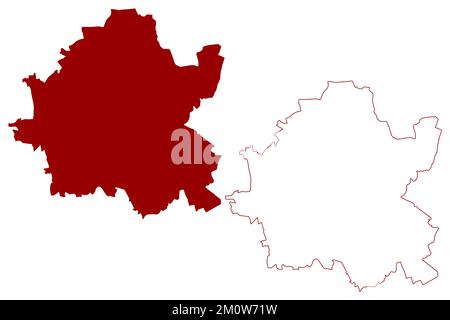 City und Metropolitan Borough von Wolverhampton (Vereinigtes Königreich Großbritannien und Nordirland, Metropolitan und Ceremonial County West Midlands Stock Vektor