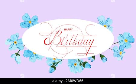 Postkarte, Internet-Banner, flach lag mit einem Geburtstagsgruß, mit der Aufschrift - alles gute zum Geburtstag Stockfoto