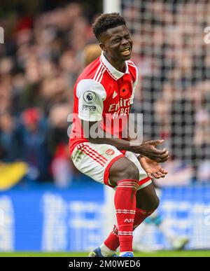 06 Nov 2022 - Chelsea gegen Arsenal - Premier League - Stamford Bridge Bukayo Saka von Arsenal während des Premier League-Spiels in Stamford Bridge. Picture : Mark Pain / Alamy Stockfoto