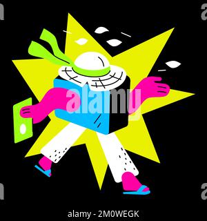 Modernes Gehen – farbenfrohes flaches Design Stock Vektor