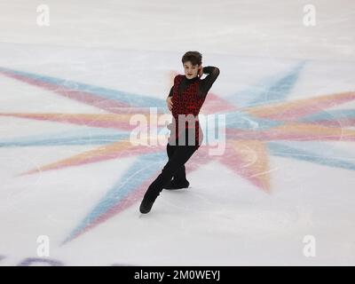 Turin, Italien. 08.. Dezember 2022. Lucas Broussard (USA) während des Grand Prix of Figure Skating Final 2022 Junior Men in Palavela Torino, Italien während der ISU Skating Grand Prix Finals 2022, Ice Sports in Turin, Italien, Dezember 08 2022 Kredit: Independent Photo Agency/Alamy Live News Stockfoto