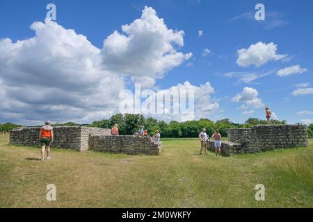 Rekonstruierung Römerkastell Pfünz, Altmühltal, Bayern, Deutschland Stockfoto