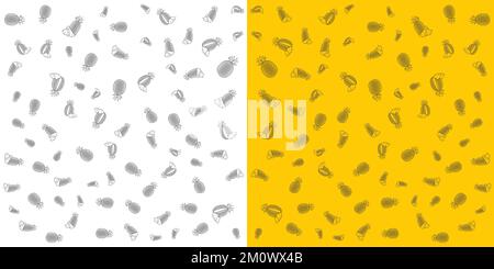 vektordarstellung des Musters der Ananaskritzel auf zwei Hintergründen für Web und Druck Stock Vektor