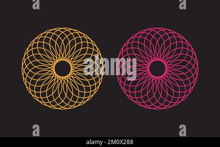 Abstraktes kreisförmiges geometrisches Muster-Vektordesign, abstrakte 3D-Illustration Stock Vektor