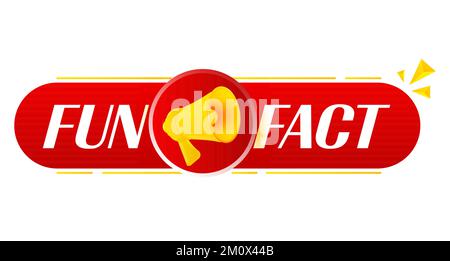 Megafon mit lustigen Fakten auf weißem Hintergrund. Megafon-Banner. Webdesign. Vektor Stock Vektor