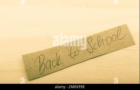 Zurück zur Schule Thema mit Bildung Titel Stockfoto