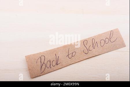 Zurück zur Schule Thema mit Bildung Titel Stockfoto