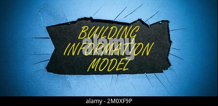 Handgeschriebenes Schild Building Information Model, ein Wort, das über den Prozess der Strukturierung von Immobilien geschrieben wurde Stockfoto
