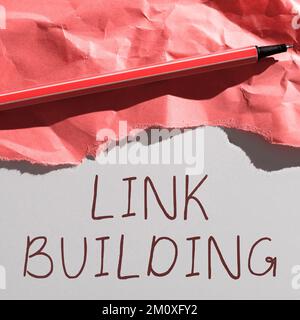 Erstellung von Verknüpfungen für konzeptionelle Titel. Word für SEO-Term Exchange Links erhalten indizierte Hyperlinks Stockfoto