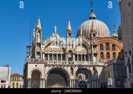 Details der Basilika auf der Piazza San Marcos, Venedig, Italien Stockfoto