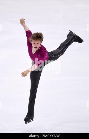 Turin, Italien. 08. Dezember 2022 ilia Malinin aus den USA nimmt am ersten Tag des ISU Grand Prix of Figure Skating Final am Men Short Program Teil. Nicolò Campo/Alamy Live News Stockfoto