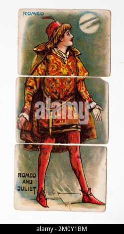 Vintage-Spielkarte Illustration von Shakespeares Romeo aus Romeo und Julia Stockfoto