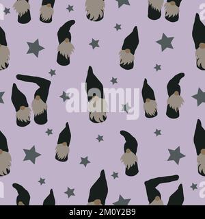 Süße Gnomen in grünem Vektormuster Stock Vektor