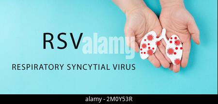 RSV, Respiratory Syncytial Virus, humanes Orthopneumovirus, ansteckende Kinderkrankheit der Lunge Stockfoto