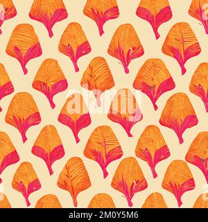 Ein nahtloses Blumenmuster mit orangefarbenen Blumen auf hellem Hintergrund Stock Vektor