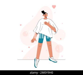 Aufrichtiger Charakter. Flache Vektordarstellung. Stock Vektor