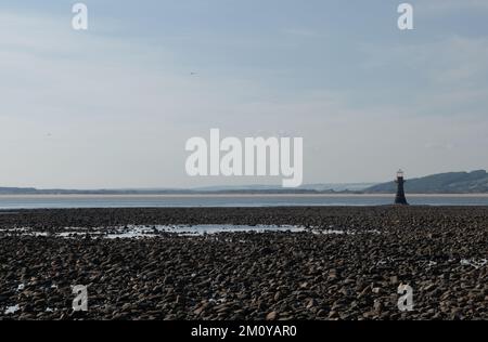 Leuchtturm am Whiteford Point auf der Gower, Wales, Großbritannien Stockfoto