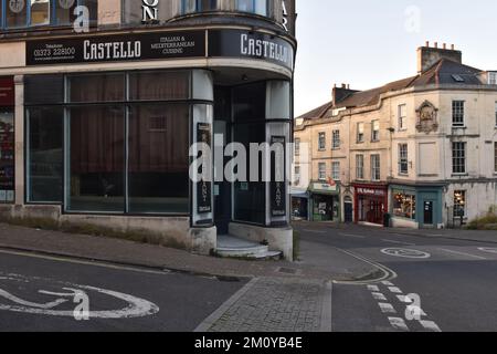 Ecke Palmer Street und Bath Street, Frome, Somerset, England, Großbritannien Stockfoto