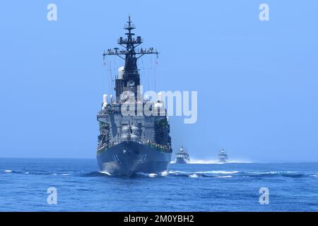 Flotte der japanischen Seeschiffe der Selbstverteidigungskräfte. Stockfoto