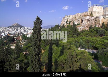 Athen, Athen, Grecja, Griechenland, Griechenland; Gesamtansicht der Akropolis, Akropol widok ogólny; 雅典衛城全景 Stockfoto