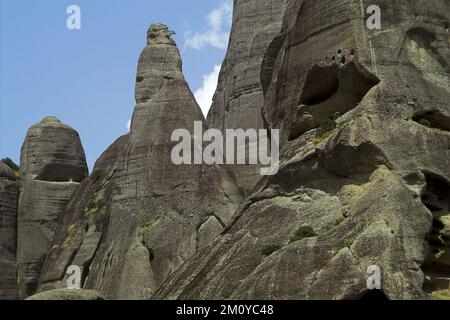 Meteory, Μετέωρα, Meteora, Grecja, Griechenland, Griechenland; Sandstein- und Konglomeratfelsenmassiv Stockfoto