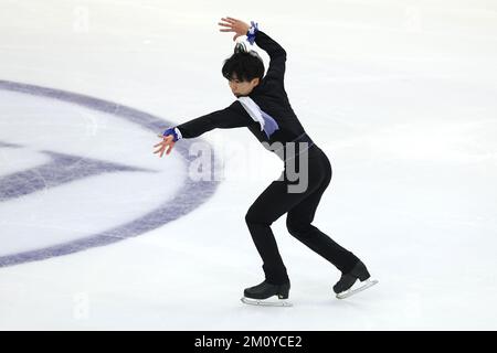 Turin, Italien, 8.. Dezember 2022. Shun Sato aus Japan tritt im Men's Short Program in Palavela in Turin auf. Foto: 8.. Dezember 2022. Der Bildausdruck sollte lauten: Jonathan Moscrop/Sportimage Stockfoto