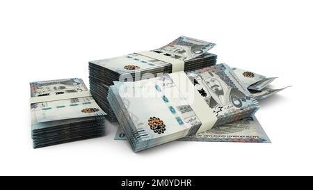 3D Stapel saudische riyal Notes Stockfoto