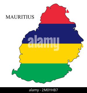 Darstellung des Mauritius-Kartenvektors. Weltwirtschaft. Berühmtes Land. Ostafrika. Afrika. Stock Vektor