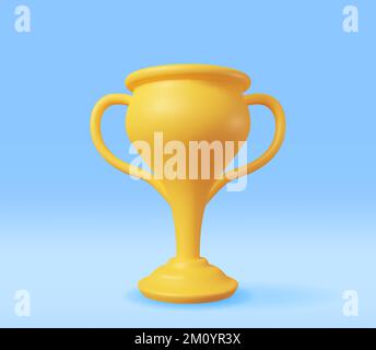 3D Goldener Champion – Trophäe isoliert. Stock Vektor