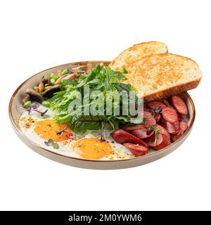 Klassisches englisches Frühstück mit Spiegeleiern Stockfoto