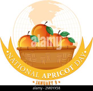 National Apricot Day Poster Design Illustration Stock Vektor
