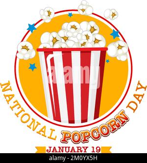 National Popcorn Day Banner Design Illustration Stock Vektor
