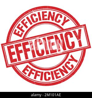 EFFIZIENZTEXT mit Wort auf rotem rundem Stempelschild Stockfoto