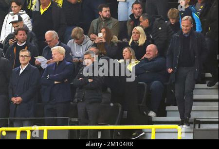 Dortmund, Deutschland. 08.. Okt. 2022. firo : 08.10.2022, Fußball, 1. Liga, 1. Bundesliga, Staffel 2022/2023, BVB Borussia Dortmund - FC Bayern München 2:2 FCB Management, Management Chairman, Bayern Boss, Boss, Oliver Kahn, FCB-Präsident Herbert Hainer, FCB Karl Hopfner, BVB-Geschäftsführer Hans-Joachim Aki Watzke, Kredit: dpa/Alamy Live News Stockfoto