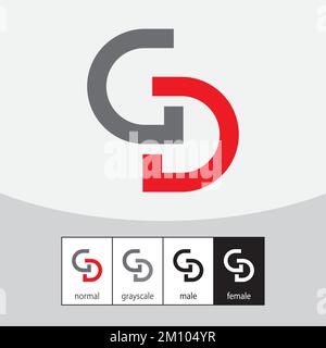 Logo mit G- und G-Buchstaben. - Vektor. Vektordarstellung Stock Vektor