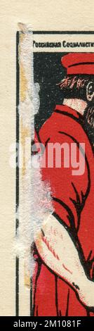 Der Kosaken, zu wem gehörst du? Mit uns oder mit ihnen?“ (Russisch: Казак, ты с кем? С нами или с ними?) Poster von Dmitry Moor, erstmals 1920 in der UdSSR veröffentlicht. Stockfoto