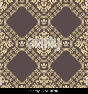 Klassische nahtlose Muster. Damast orient goldenen Ornament. Classic vintage Hintergrund. Orient Ornament für Textilien, Tapeten und Verpackung Stockfoto