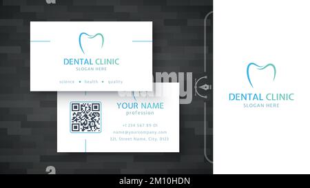 Dentale Vorlage Visitenkarte. Marke Für Ihr Unternehmen. Stock Vektor