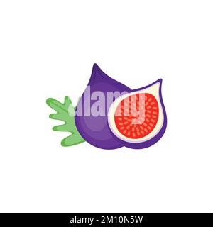 Feigenfrucht flache Clip-Art-Darstellung isoliert auf weißem Hintergrund Stock Vektor