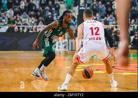 Athen, Lombardei, Griechenland. 8.. Dezember 2022. 5 PARIS LEE von Panathinaikos Athen während der Euroleague-Runde 12, Spiel zwischen Panathinaikos Athen und EA7 Emporio Armani Milano am 8. Dezember 2022 im OAKA-Stadion in Athen, Griechenland. (Kreditbild: © Stefanos Kyriazis/ZUMA Press Wire) Stockfoto