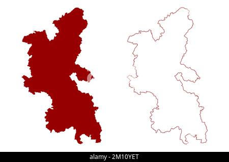 Buckinghamshire Ceremonial County (Vereinigtes Königreich Großbritannien und Nordirland, England) Karte Vektordarstellung, Scribble Sketch Bucks Karte Stock Vektor