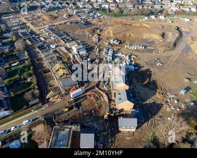 Neue Wohnungsentwicklung aus der Vogelperspektive. Hayling Island UK Stockfoto